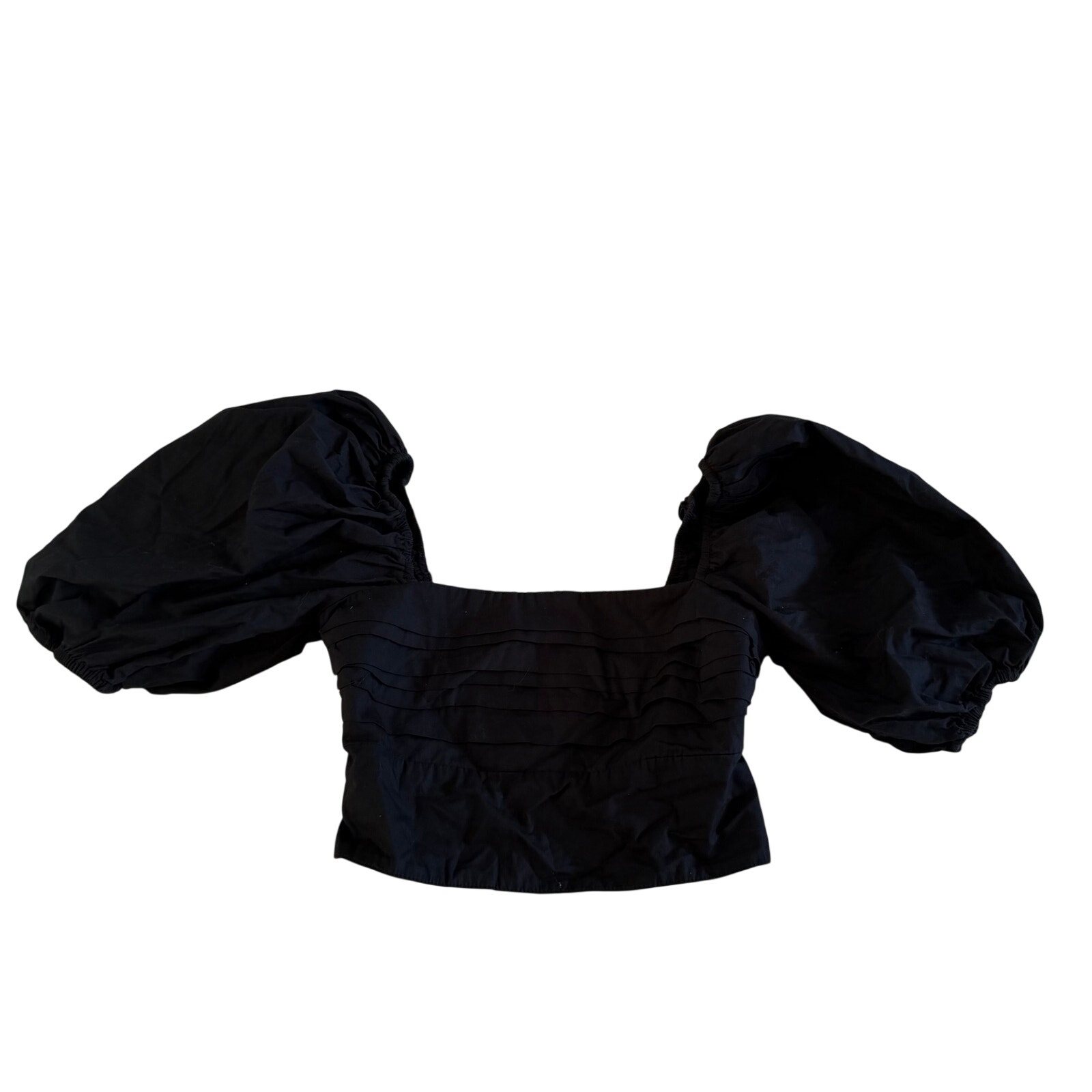 Abercrombie Black Puff Sleeve Top Xs Cottagecore Whimsygothnromantic Minimalist